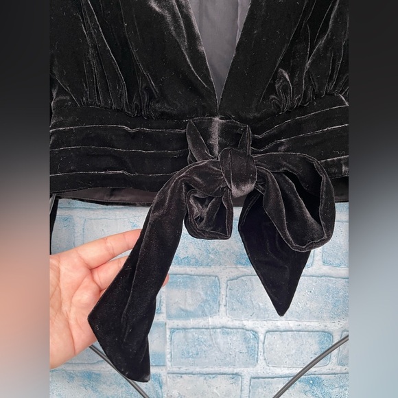 Ramy Brook Womens Jaxon Velvet Long Sleeves Cropped blazer top size medium - Picture 5 of 13